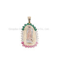 18K 14K 10K Gold 925 Silver Maria Pendant with Color Stone Fashion Jewelry